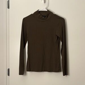 Talbots Brown Turtleneck Long Sleeve Top